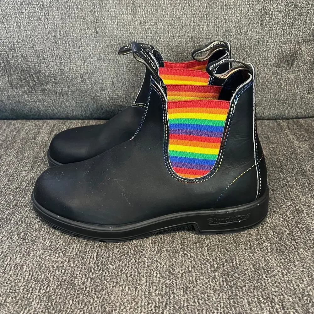 Blundstone 2105 Leather Chelsea Boots mens 7.5 Black Rainbow Outdoor Comfort